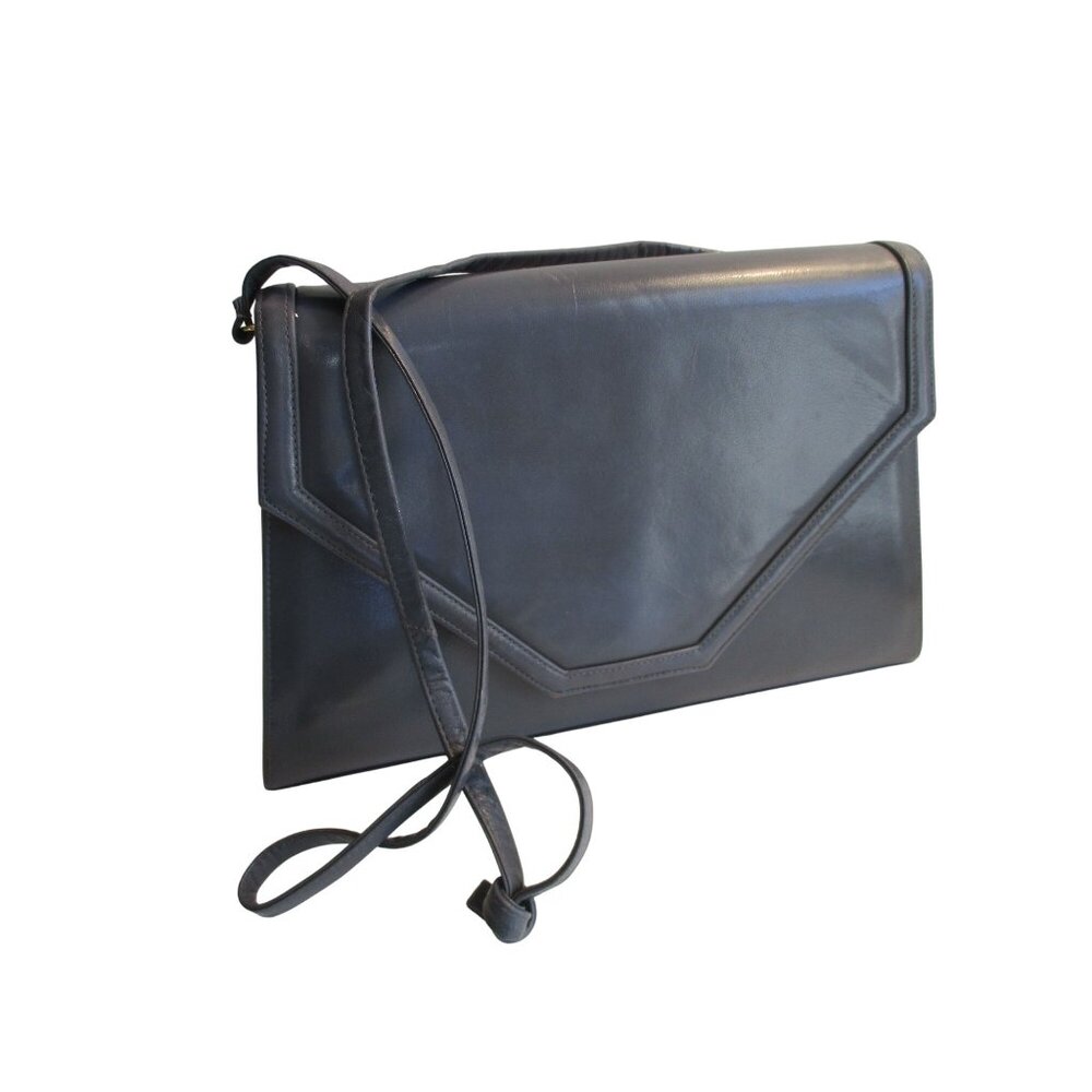 *Nordstrom Gray Leather 2-Way Crossbody Clutch Bag